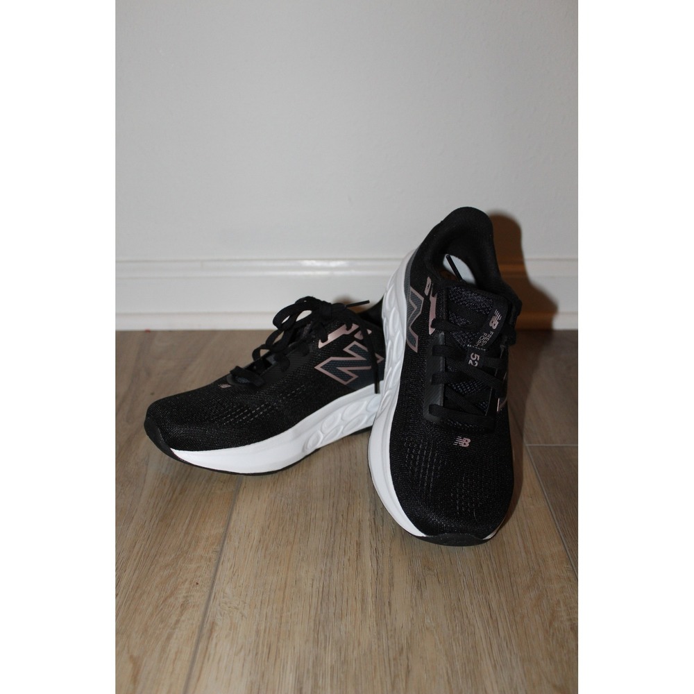 New Balance Black and White Women's Athletic Shoes with Pink Accents